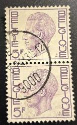 Belçika Pulu - Belgium Stamp - Mektup Zarfından Kesilmiş  / Postadan Geçmiş İkili Pul Filateli - BELÇİKA PULU , 5 PARA - YABANCI PULLAR -NOSTALJİK DOĞUM GÜNÜ HEDİYESİ