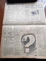 Yeni İstanbul Gazetesi - 13 Eylül 1958 -  Basın Münakaşaları Habib Edib Törehan Köşe Yazısı - Bazı Gıda Maddeleri Beyana Tabi Tutuldu - Venedik Film Festivalinde En İyi Kadın Artist Unvanını Alan İtalyan Yıldız Sophia Loren - İzmir'de İki Amerikan Bahriyelisi Mahkum Oldu - Irak İhtilal Liderleri Geçinemiyor - Celal Bayar Dün Akşam Kabil'e Vardı - Maliye Vekili Hasan Polatkan Eugene Black İle Görüştü - Samed Ağaoğlu Gazetecilere Sabırlı Olunuz Dedi - Tiyatro Mevsimine Girerken - Keyfi Olarak Çarşaf Giyilmesine Göz Yumulmıyacak - Gündoğarken Ebedi Tefrikamız Nakleden M. Oktay Yazı Dizisi - Yedikule Gazhanesi De Nakledilecek - Ağrı Dağında İnsanlar Ve Ayılar Yazan Lütfü Akdoğan Resimler Ara Güler Yazı Dizisi - Amerika'da Irk Çatışmaları Devam Ediyor - Doktor Fazıl Küçük Dün Kıbrıs'a Döndü - Refik Halit Karay Köşe Yazısı - Ak'la Kara 3000 Yılında Karikatür - Elmasların Esrarı Çizgi Roman - Küçük Hikâye Gece Yarısı Yazan Kayhan Bozkurt - Koyuncular Gazetesi - Pasifik Casusu