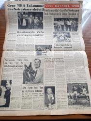 Yeni İstanbul Gazetesi - 13 Eylül 1958 -  Basın Münakaşaları Habib Edib Törehan Köşe Yazısı - Bazı Gıda Maddeleri Beyana Tabi Tutuldu - Venedik Film Festivalinde En İyi Kadın Artist Unvanını Alan İtalyan Yıldız Sophia Loren - İzmir'de İki Amerikan Bahriyelisi Mahkum Oldu - Irak İhtilal Liderleri Geçinemiyor - Celal Bayar Dün Akşam Kabil'e Vardı - Maliye Vekili Hasan Polatkan Eugene Black İle Görüştü - Samed Ağaoğlu Gazetecilere Sabırlı Olunuz Dedi - Tiyatro Mevsimine Girerken - Keyfi Olarak Çarşaf Giyilmesine Göz Yumulmıyacak - Gündoğarken Ebedi Tefrikamız Nakleden M. Oktay Yazı Dizisi - Yedikule Gazhanesi De Nakledilecek - Ağrı Dağında İnsanlar Ve Ayılar Yazan Lütfü Akdoğan Resimler Ara Güler Yazı Dizisi - Amerika'da Irk Çatışmaları Devam Ediyor - Doktor Fazıl Küçük Dün Kıbrıs'a Döndü - Refik Halit Karay Köşe Yazısı - Ak'la Kara 3000 Yılında Karikatür - Elmasların Esrarı Çizgi Roman - Küçük Hikâye Gece Yarısı Yazan Kayhan Bozkurt - Koyuncular Gazetesi - Pasifik Casusu