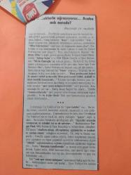 9 Nisan 1986 - Milliyet Gazetesi - Onuncu Köy - Turgay Şeren - Hep taslaklarla uğraşıyoruz... Acaba aslı nerede? - Zira büyük yanlışlıklarla dolu bir öneriydi bu - Milliyet gazetesi kendi görüşünü savunurken, öncelikle şu konuya değindi... - Gazete tam değil kupürüdür - 8x15cm ebatındadır..