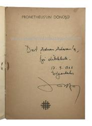 Prometheus’un dönüşü: Denemeler - eleştirmeler. Önsöz: Adnan Turani. [ADNAN ADIVAR’A İTHAFLI İMZALI]