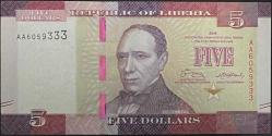 Liberya 5 Dolar 2016 P-31 Çil