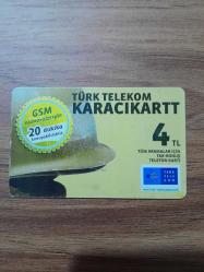 Türk Telekom Karacı Kart 4 TL Versiyon 1 G.T. Temmuz 2014 Çipli Telefon Kartı