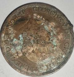 İNGİLTERE 1928  YARIM  PENNY