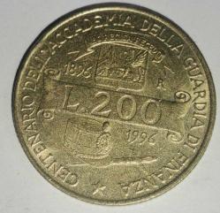 İTALYA 1996  200 LİRE   HATIRA   100. Yıl - Gümrük Servisi Akademisi