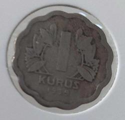 1939 BİR 1 KURUŞ TIRTILLI PAPATYA ORİJİNAL ÖÖÖ2A1 NADİR