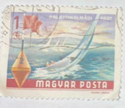 Macaristan Pulu - Magyar Stamp - Mektup Zarfından Kesilmiş  / Postadan Geçmiş Pul Filateli - Damgalı - DENİZ TEMALI Macaristan Pulu , 2 PARA - YABANCI PULLAR -NOSTALJİK DOĞUM GÜNÜ HEDİYESİ