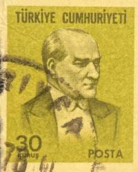 Türk Pulu - Turkish Stamp - Mektup Zarfından Kesilmiş  / Postadan Geçmiş  Pul Filateli - 1978 DAMGALI - ATATÜRK, 30 KURUŞ - Türkiye Cumhuriyeti - NOSTALJİK DOĞUM GÜNÜ HEDİYESİ