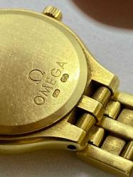 orjinal vintage OMEGA de ville 18(750)ayar komple altın 24 mm pilli bayan kol saati ÇÇT Nadir saat 58.5 gram