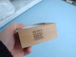 MASİF AHŞAP KASA İÇİNDE QUARTZ ( Minimalist ) ÇOK ŞIK ALARMLI - IŞIKLI MASA SAATİ - Made GERMANY