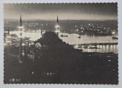 Eski İstanbul Süleymaniye Camii ve Haliç Görünümü, Conrad Hotels  İçin Yapılmış Kenarları Tırtıklı
