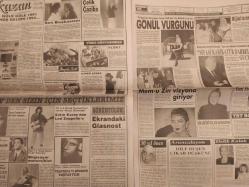 Haftanın Sesi Haftalık Magazin ve Siyasi Aktüalite Gazetesi - 3 Ocak 1992 - Sayı:1 - Türkan Şoray - Sultan'dan müziğe ''evet'' - Ajda Pekkan - Burçin Orhon - Müjdat Gezen - Ateşböceği Ercan - Perran Kutman - Nil Ünal - Gökben - Ünal Uzun - Okay Temiz batıya döndü - Nilgün Onatkut - Lady'nin kaseti Sibel Egemen'e emanet - Güngör Bayrak - Harun Koçak - İlhan İrem - Sema Çelebi - Hülya Bayhan - Canan Turgay - Celil Turgay - Dilek Yalçınkaya - Zeynep Poyrazoğlu - Vural Gökçaylı - Zeynep Sılan - Ekrandaki Glasnost - Erkin Koray'dan Led Zeppelin'e - Bilgisayar motorsiklet - Güle Güle 1991 Hoş Geldin 1992 - Benim Güzel Çamaşırhanem - Çelik Cazibe - Çiğdem Tunç - Sezen Aksu - Uğur Yücel - Dile Düşen Çıkar Düşkünü - Nebahat Çehre - Semih Balcıoğlu - Müjdat Gezen - Cemal Safi - Rauf Altıntak - Sadrettin Kılıç - Tülin Oral - Cihan Ünal - Günseli İdiz - Ayakların dili olsa da konuşsa - Volkan Severcan - Serdar Candar - Milli Defile - Sibel Gökçe - Özlem Selanik - Emrah Hattat- Tam Takım Gazete