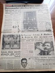 Akşam Gazetesi - 21 Ekim 1960 - Köpek Davası Sona Erdi - Suçlu Nedim Ökmen Değil Celal Bayar'dır - Yassıada Duruşmaları Çizen Ratip Tahir Burak - Tarihi Davalardan Sonra Yazan Süheyl Gürbaşkan Köşe Yazısı - 6 7 Eylül'de Zarar Görenler Tazminat İstiyor - Ateşli Kız Gina Yazan George Albert Gley Yazı Dizisi - Müşerref Hekimoğlu Köşe Yazısı - Alaeddin Eriş - Kemal Hadımlı - Günah Maskesi Çizgi Roman Resimleyen Remzi - Geyşa'nın Hatıra Defteri Yazan Kimiko Omura Yazı Dizisi - Kanser Makine İle Teşhis Edilebiliyor - Bize Barbaroslu Derler Çizen Ratip Tahir Burak - Yaralı Gönül Çizgi Roman - Vadiler Hakimi Çizgi Roman - Duruşmadan Çıkarken Nedim Ökmen Ağladı - Galatasaray Altay Maçı - Fenerbahçe Ankaragücü Maçı - Celal Bayar'ın Kızı Nilüfer Gürsoy'un Fakültedeki Vazifesine Nihayet Verildi - Ordu'da Dünya Çapında Güreşçiler Göze Çarptı - At Yarışı Tahminleri - Antrenör Coşkun Özarı - Alsancak Stadı - Balkan ikincileri Turnuvası - Vali Ve Belediye Reisi Refik Tulga - Yeni Anayasayı Veriyoruz