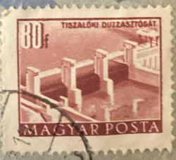 Macaristan Pulu - Magyar Stamp - Mektup Zarfından Kesilmiş  / Postadan Geçmiş Pul Filateli - DAMGALI -Macaristan Pulu , 80 PARA - YABANCI PULLAR -NOSTALJİK DOĞUM GÜNÜ HEDİYESİ