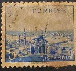 Türk Pulu - Turkish Stamp - Mektup Zarfından Kesilmiş  / Postadan Geçmiş Pul Filateli - Damgalı - TÜRKİYE İSTANBUL,5  PARA - Türkiye Cumhuriyeti - NOSTALJİK DOĞUM GÜNÜ HEDİYESİ