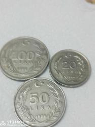 TÜRKİYE 1984  20 lira 1986 50 lira 1988 100 LİRA 3 lü set ççt