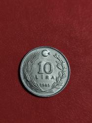 1985 Alüminyum 10 lira orjinal eski para Çil