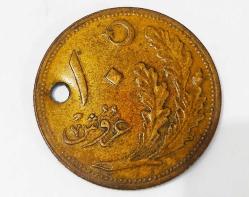 1341 Türkiye Cumhuriyeti Eski Yazı 10 Kuruş..((1925))