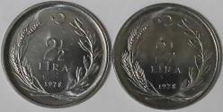 Türkiye Cumhuriyet 1978 Yılı 2.5 Lira Ters Düz Takım 7494