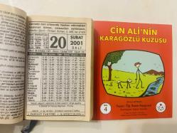 20 Şubat 2001 hediyelik orijinal Fazilet takvim yaprağı (Cin Ali kitabı hediyeli:)