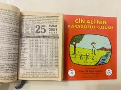 25 Şubat 2001 hediyelik orijinal Fazilet takvim yaprağı (Cin Ali kitabı hediyeli:)