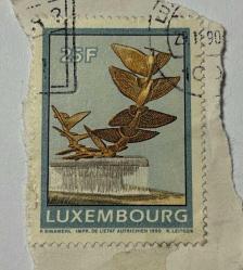 Lüksemburg Pulu - Luxembourg stamp - Mektup Zarfından Kesilmiş / Postadan Geçmiş Pul Filateli - LÜKSEMBURG PULU, 25 PARA - YABANCI PULLAR, NOSTALJİK DOĞUM GÜNÜ HEDİYESİ