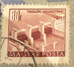 Macaristan Pulu - Magyar Stamp - Mektup Zarfından Kesilmiş  / Postadan Geçmiş Pul Filateli -DAMGALI- Macaristan Pulu , 80 PARA - YABANCI PULLAR -NOSTALJİK DOĞUM GÜNÜ HEDİYESİ