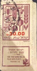İsrail Pulu - Israel Stamp - Mektup Zarfından Kesilmiş  / Postadan Geçmiş Pul Filateli -DAMGALI - İSRAİL PULU, 30.00 PARA - YABANCI PULLAR-NOSTALJİK DOĞUM GÜNÜ HEDİYESİ
