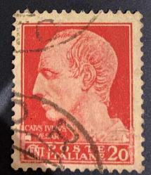 İtalya Pulu - Italy Stamp - Mektup Zarfından Kesilmiş  / Postadan Geçmiş Pul Filateli - Damgalı - CAVS IVLUS CESAR TEMALI İTALYAN PULU, 20 PARA - YABANCI PULLAR- NOSTALJİK DOĞUM GÜNÜ HEDİYESİ