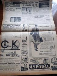 Cumhuriyet Gazetesi - 19 Ekim 1957 - Bir Savaşçı Yazan Nadir Nadi Köşe Yazısı - Adnan Menderes Dün İsmet İnönü'ye  Ağır Bir İthamda Bulundu - Üstad Hüseyin Cahit Yalçın'ı Dün Kaybettik Fotoğraf - Şemsettin Günaltay Demokrat Partilileri Yardıma Çağırdı - Hürriyet Partisi Seçim Beyannamesi Açıklandı - Türk Uçakları Suriye Üzerinde Uçmamıştır - Cumhurbaşkanı Neden Seçim Nutku Söylüyor - Cumhuriyetçi Millet Partisi'nin Dünkü Büyük Mitingi - Türkiye'nin Altınları - 20 Liraya Bir Yahudi Nakleden M. Kenan Kan Yazı Dizisi - İblisin Kızı Yazan Guy Des Cars Yazı Dizisi - Abdurrahman Gazi Garnizonunun Temeli Dün Atıldı - Kıbrıs'ta Bombalar Patlamaya Başladı - Burhan Felek Köşe Yazısı - Ankara'da Asya Gribi Şiddetlendi - Asya Gribine Yakalanan Hürriyet Partisi Liderleri - Dünkü İlk Antremanda Yalçın Granit Milli Takımdan Affını İstedi - Ankara Kapalı Spor Sarayı Açılıyor