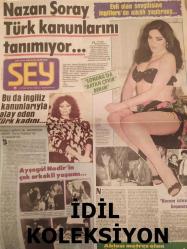 Şey Haftalık Aktüalite Sinema Tiyatro Müzik ve Magazin Gazetesi - 31 Ocak 1987 - Sayı:20 - Nazan Şoray Türk kanunlarını tanımıyor... - Ayşegül Nadir'in çok erkekli yaşamı... - Bayan Çevik - Hüner coşkuner - Nükhet Duru - Adile Naşit - Tarık Akan - Nizamettin Ariç - Kaçak Türkücü işini biliyor - Nizamettin Ariç - Gülden Karaböcek - Metin Akpınar - Güldüren adamın acılı günü - Sevtap Parman - Muazzez Abacı - Neco - Neşe Alkan - Beyaz Tok - Öztürk Serengil - Yorgo Vapuridis - Serdar Gökhan - Behiye Aksoy - Şakir ÖNer Günhan - Mümtaz Ener - Perran Kutman'la Müjdat Gezen dargın kalamadılar - Asil Nadir'e kafa tutan işadamı - Ümit Besen - Ali Hakan - Sevgi Akan - Handan Börüteçene - Nilüfer Ceylan - Aziz Nesin - Ayten Gökçer - Gürkan Peker - Celal Yarıcı - Ahmet Akbulut - Gülşen bubikoğlu - Ajda Pekkan - Ali Bars - Türker İnanoğlu - Ferdi Özbeğen -Serpil Çakmaklı - Ömer Uğur - İbrahim Tatlıses - Talat Bulut - Tam Takım Gazete