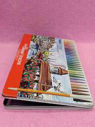 VINTAGE CARAN D'ACHE SWISS MADE LUCERNE MANZARA RESİMLİ BOŞ TENEKE KUTU