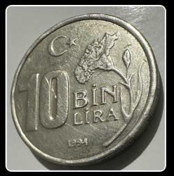 1994 - 10.000 Lira (10000/10 Bin) “Dünya Spor ve Olimpik Düşünce Yılı” Tedavül Hatıra Para-2 (TCTHM-2) KM#1042 (T.C DÜZ)