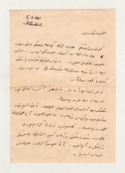 Osmanlıca el yazması mektup: 1961 tarihli Sirkeci - İstanbul'da Tekel Başmüdürlüğü maliye murakıbı İbrahim Yunusoğlu tarafından dünürüne yazılmış