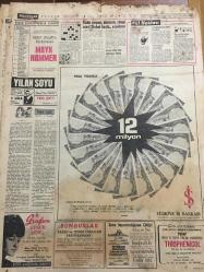 HÜRRİYET GAZETESİ 5 OCAK 1966 YIL :18 SAYI :6354--Başbakan Demirel in ilk basın  toplantısı : Milletçe silkinmeğe mecburuz ---Türk Denizcilik Tarihinde Büyük Bir Başarı ---Kısmet ,30 Günde Atlantik i Geçti --Eyüp Hanla Şastri Dün El Sıkıştılar ---Beş büyük gaz deposu infilak etti 30 kişi öldü ---Atlantik i kimler  ne zaman aştı ?--Telefon İdaresi kablo hırsızlarından şikayetçi ---Kalbi çarpan öksüren rengi atan Robot hasta yapılıyor ---Çukurova nın kurtuluşu törenlerle kutlanıyor --James -Donna ve Türk usulü nikah --Kılıç ,takıma gece sokağa çıkma yasağı koydu --Ahmet :Hem Ertan ı hem de takımını mağlup edeceğim ---Beykoz -Sakaryaspor ,Göztepe -Karşıyaka ---Birinci Türkiye Ligi 14 Takıma İndiriliyor --Ve işte Barbados ---Toto da 10 bilenler 120 lira alacak --Demirel Neler Söyledi ?