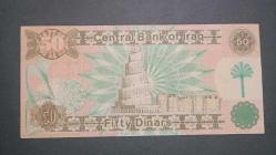 Irak 1991 50 Dinar Çil Saddam Hüseyin profili