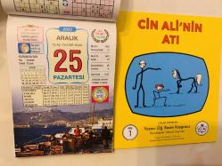 25 Aralık 2023 hediyelik orijinal Ülkü takvim yaprağı (Cin Ali kitabı hediyeli:)
