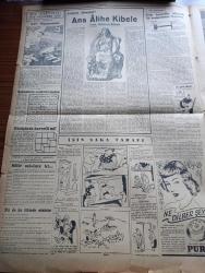 Cumhuriyet  Pazar Gazetesi - 23 Eylül 1951 - Yedi Dakika Yazan Doğan Nadi - Hırsızlara Kalpazanlara Ve Polislere Dair Karikatür - Atlantik Paktı Devletleri Ve Avrupa Birliği Davası Yazan General Dwight Eisenhower - Türk Zabıtasının Yakın Tarihinden Meraklı Yapraklar 3 Derede Bulunan Çocuk Cesedi Yazan Feyyaz Tokay - Sherlock Holmes'in Meselelerinden 717 Muamması - Anadolu Efsaneleri Ana Alihe Kibele Yazan Halikarnas Balıkçısı - Fen Aleminde Atom Kuvvetiyle İşleyecek İlk Bombardıman Tayyaresi - Puro Tuvalet Sabunu - İngiliz Hayatından Sahneler - Herkes Biraz Ruh Hastasıdır - Moda Muhasebesinin Yeni Zaferleri - Gozüpek Bir Artist Gregory Peck -  Lana Turner - Venedik Festivali Ve Gene Tierney - Hollywood'dan Ne Haber - İster İnan İster İnanma Köşesi - Hind Mihraceleri sen 2. Hari Hara