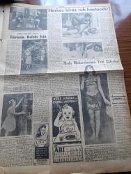 Cumhuriyet  Pazar Gazetesi - 23 Eylül 1951 - Yedi Dakika Yazan Doğan Nadi - Hırsızlara Kalpazanlara Ve Polislere Dair Karikatür - Atlantik Paktı Devletleri Ve Avrupa Birliği Davası Yazan General Dwight Eisenhower - Türk Zabıtasının Yakın Tarihinden Meraklı Yapraklar 3 Derede Bulunan Çocuk Cesedi Yazan Feyyaz Tokay - Sherlock Holmes'in Meselelerinden 717 Muamması - Anadolu Efsaneleri Ana Alihe Kibele Yazan Halikarnas Balıkçısı - Fen Aleminde Atom Kuvvetiyle İşleyecek İlk Bombardıman Tayyaresi - Puro Tuvalet Sabunu - İngiliz Hayatından Sahneler - Herkes Biraz Ruh Hastasıdır - Moda Muhasebesinin Yeni Zaferleri - Gozüpek Bir Artist Gregory Peck -  Lana Turner - Venedik Festivali Ve Gene Tierney - Hollywood'dan Ne Haber - İster İnan İster İnanma Köşesi - Hind Mihraceleri sen 2. Hari Hara