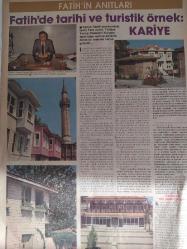 Fatih Belediyesi Aylık Gazetesi - Kasım 1986 - Sayı:9 - Fatih'e ''U'' planı - Turgut Özal ''Yaptıklarımız birer reformdur'' dedi - Fatih Sosyal Yardımlaşma ve Dayanışma Vakfı Kuruldu - İlk çağlardan günümüze belediyeler - Haliçz, Boğaz gibi oluyor - Ölümünün 50. yıldönümünde Mehmet Akif Ersoy - İSKİ'nin de vatandaşlardan bir isteği var - Yazın yayınlayalım - Fatih'de tarihi ve turistik örnek: Kariye - Fatih'in Anıtları fotoğraf ve haberi - Gazete tam değildir sadece 4 sayfası mevcuttur