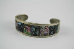 LOT.10 » VINTAGE CANLI ABALONE KABUĞU STERLİN GÜMÜŞ MANŞET BİLEZİK ORJINAL GÜMÜŞTÜR (YENI TAKI KOLİSİ )1