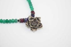 925 AYAR ORJINAL GÜMÜŞ GÜL MOTİFLİ  DOĞALTAŞ KOLYE  (YENI TAKI KOLİSİ )3