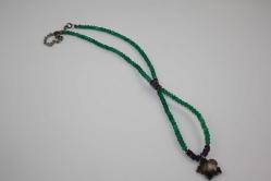 925 AYAR ORJINAL GÜMÜŞ GÜL MOTİFLİ  DOĞALTAŞ KOLYE  (YENI TAKI KOLİSİ )3