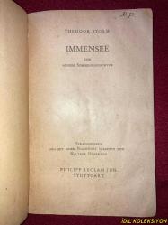 THEODOR STORM / IMMENSEE UND ANDERE SOMMERGESCHICHTEN / PHİLİPP RECLAM VERLAG / ALMANCA KİTAP (IMMENSEE VE DİĞER YAZ HİKAYELERİ)
