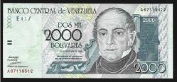 ** VENEZUELLA ( 2.000 * BOLİVARES ) A * 1998 - ÇİL