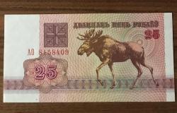 ÇİL KAĞIT PARA ÇİL BELARUS 25 RUBLE 1992  D5-8