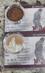 Büyük Taarruz'un Yüzüncü Yılı Hatıra Parası 2022 (Bronz/Gümüş) Sertifikalı ÇİL+++ (Özel darphane kutulu) 2 ADET