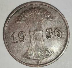 ALMANYA 1936 A  1 PFENNIG