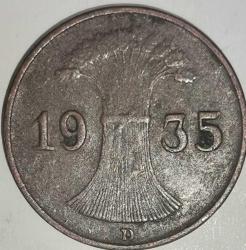 ALMANYA 1935 D  1 PFENNIG