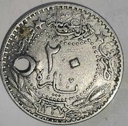 OSMANLI İMP.  MEHMET REŞAD   20  PARA  1327/3